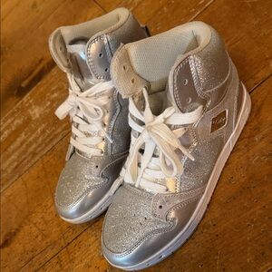Pastry Silver Glitter High-Top Sneakers for Kids